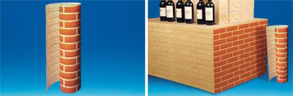 Carton microcannelure 2 faces "Bois/Brique" 60 cm x 50 m