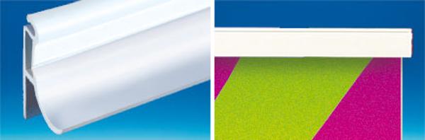 Profil clippant en PVC blanc pour crochet 2400 mm Profil clippant en PVC blanc pour crochet 2400 mm