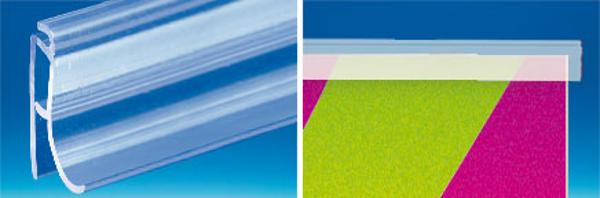 Profil clippant en PVC transparent pour crochet 1000 mm