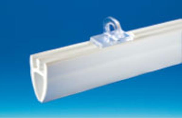 Profil rail ovale PVC blanc 800 mm