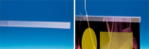 Profil "U" pinçant perforé PVC transparent 600 mm