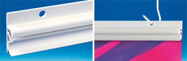 Profil clippant en PVC blanc perforé 1200 mm Profil clippant en PVC blanc perforé 1200 mm