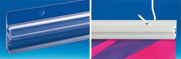 Profil clippant en PVC  transparent perforé 420 mm