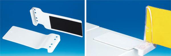 Support pour pied Shark® en PVC blanc plaque magnétique