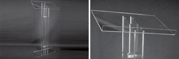 Pupitre sur pied en plexi sans anneaux - 2 formats A4 verticaux