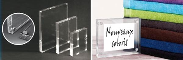 Porte visuel 2 faces en plexi transparent - Format A4 - Vertical ou Horizontal