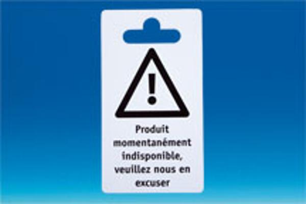 BLISTER PRODUIT INDISPONIBLE