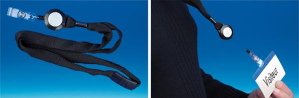 Badge lacet pince clip et enrouleur - Lacet de 40 cm