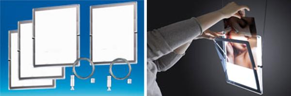 Kit fixation sol/plafond LED câble et 4 pochettes A4 verticales