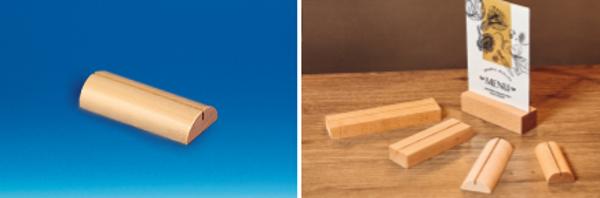 Socle bois arrondi une rainure pour format A6 23 mm