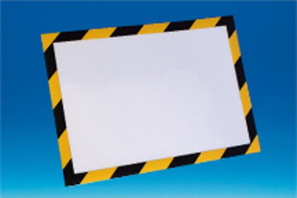 Pochette PVC repositionnable ouverture magnétique - A4 Noir/Jaune Pochette PVC repositionnable ouverture magnétique - A4 Noir/Jaune