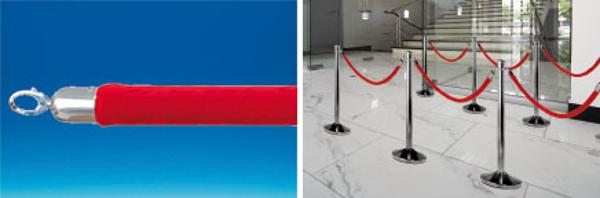 Cordon de 1.50 m pour poteau de guidage de référence 854201 - Velours rouge