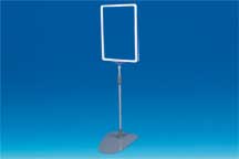 Kit cadre A4 blanc socle métal tige télescopique 32 à 62 cm Kit cadre A4 blanc socle métal tige télescopique 32 à 62 cm