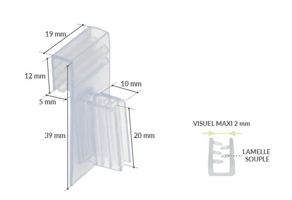 Accroche grip drapeau fixe - Profils porte étiquettes Accroche grip drapeau fixe - Profils porte étiquettes