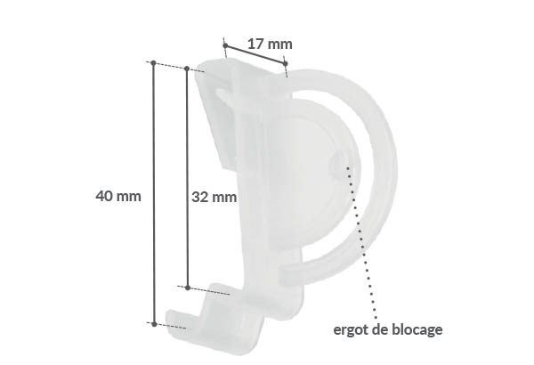 Accroche clip drapeau - Profils porte étiquette de 32 et 40 mm Accroche clip drapeau - Profils porte étiquette de 32 et 40 mm