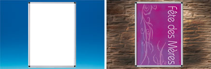 Cadre clippant mural en aluminium profil 25 mm - Format A0 - Coins ronds Cadre clippant mural en aluminium profil 25 mm - Format A0 - Coins ronds