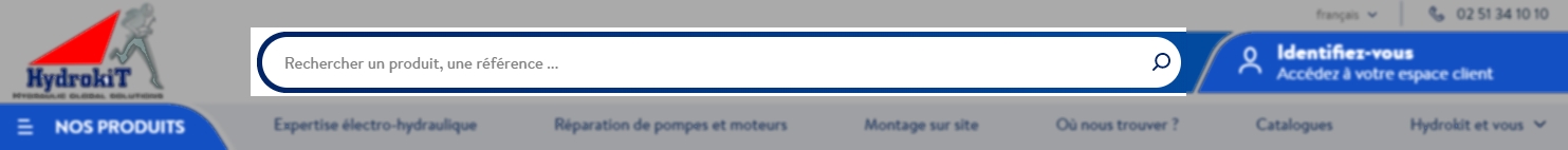 Vue de la barre de recherche