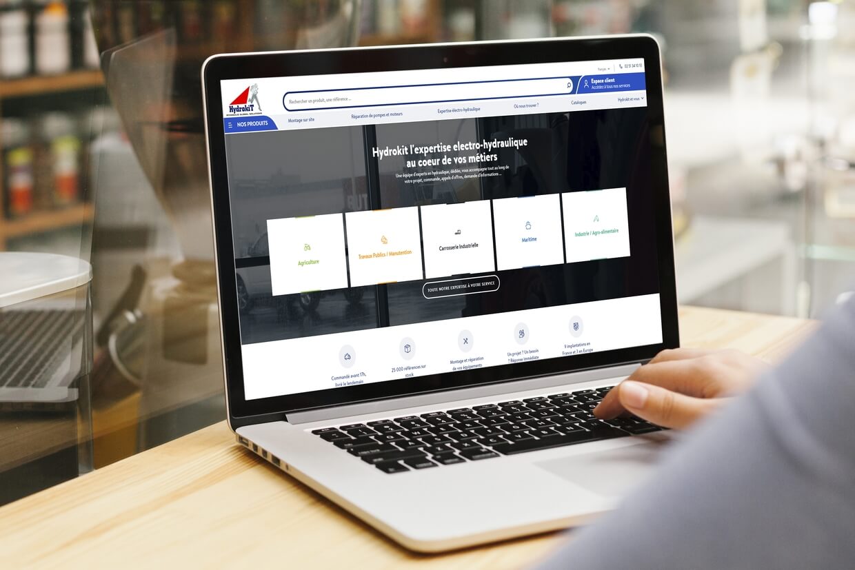 Vue du nouveau site d'Hydrokit sur ordinateur