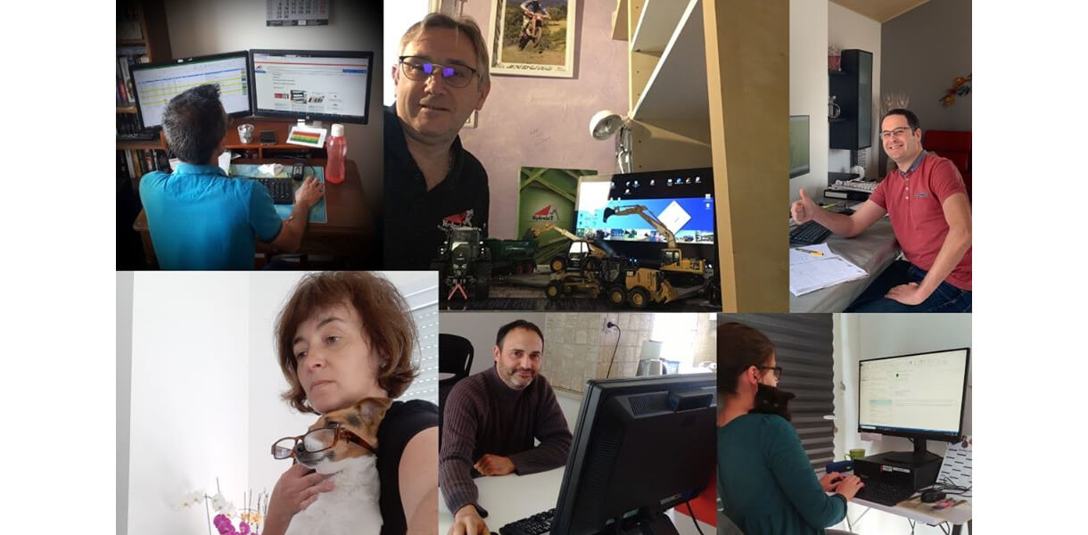 Equipe en télétravail