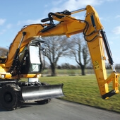 Ride control on wheeled excavators, telehandlers and loaders