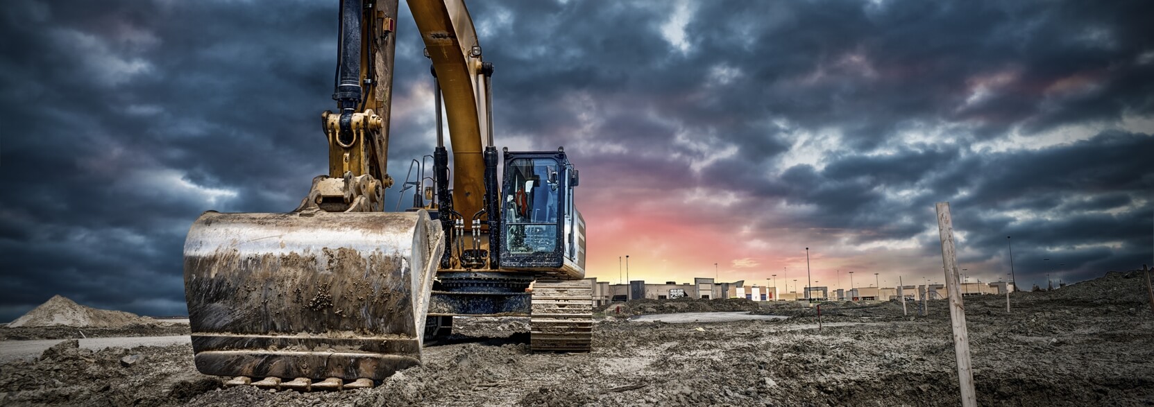 Pelle sur un chantier