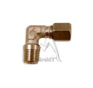 Coude male 6L - 1/4 BSP conique - équipé bague + écrou - Inox