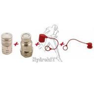 Coupleur face plane male/femelle 1" + 2 bouchons