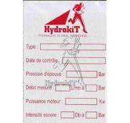 Etiquette HYDROKIT alu adésive + rabat pvc - 100x70mm - spé centrale