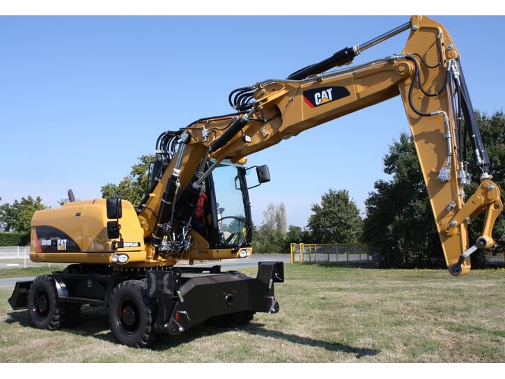 Anti-rollover on wheeled excavators