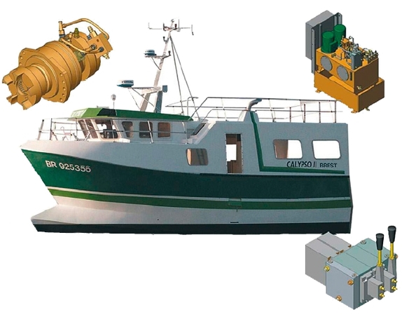 Schéma bateau de pêche composant